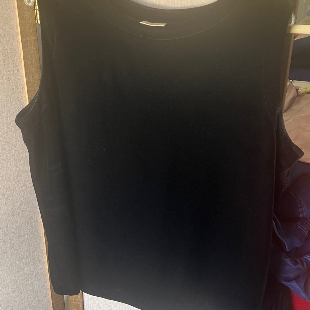 FINAL MARKDOWN Allison Daley Classic Black stretch velvet Tank Top 18
